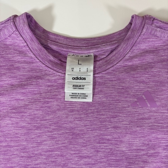 Girls Kids Adidas Long Sleeve Melange Training Tee Shirt Large (14) NWT - Picture 3 of 3